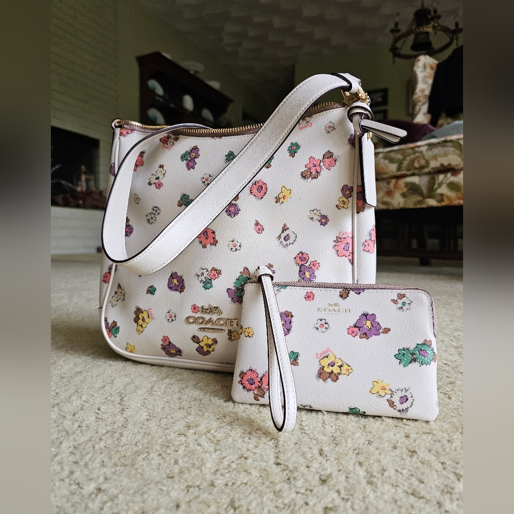 Coach White and Purple Shoulder Bag with Whimsical Design